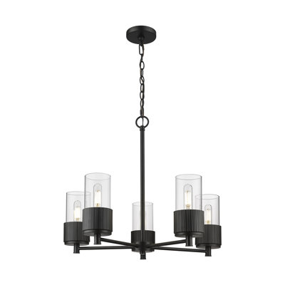 5 - Light Dimmable Cylinder Chandelier