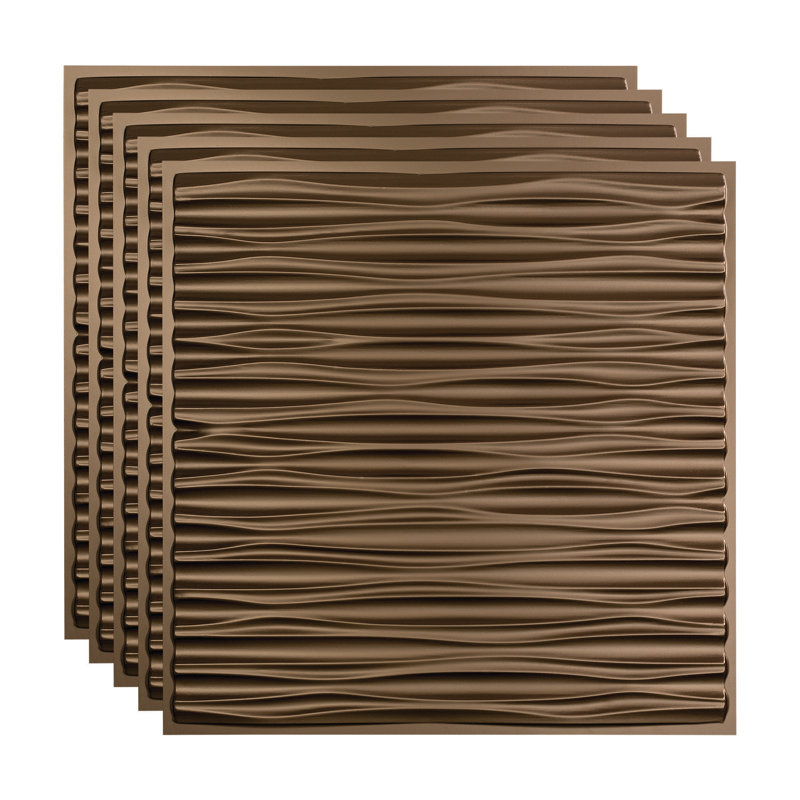 Panneau de plafond décoratif en vinyle FASÄDE Dunes 2 pi x 2 pi, Bronze argenté