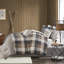 Édredon à chevrons pour très grand lit, 7 pièces, palette neutre, style écossais Buffalo, rembourré, avec édredon, taies décoratives, coussins décoratifs, jupe de lit, lavable à la machine 7 couleurs, design, rembourrage,