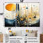 Pleine lune, musique, montagnes, paysage abstrait, ensemble d'art mural-372123831-372123829