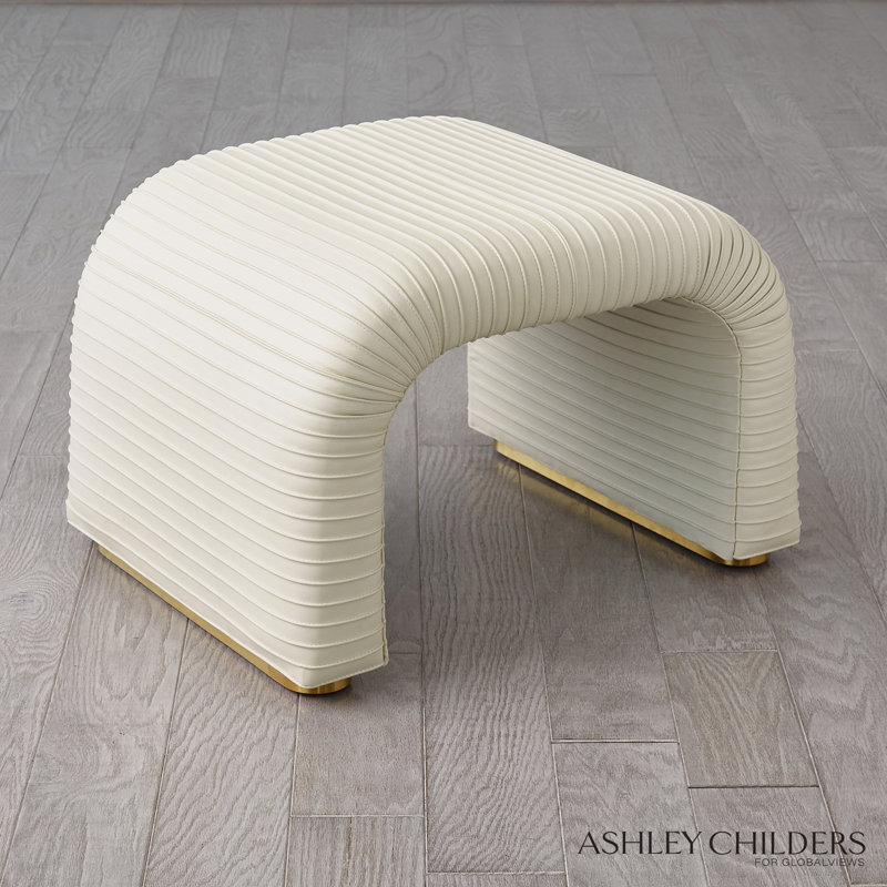 Delia Bar Stool-Antique Leather, White