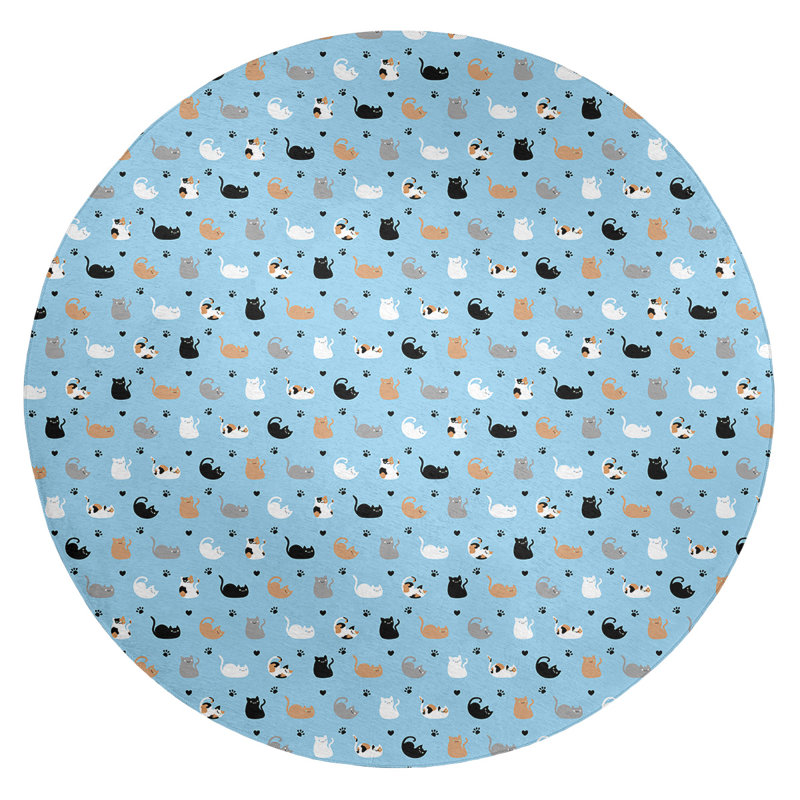 Tapis de chat bleu area, Rond 5 pi