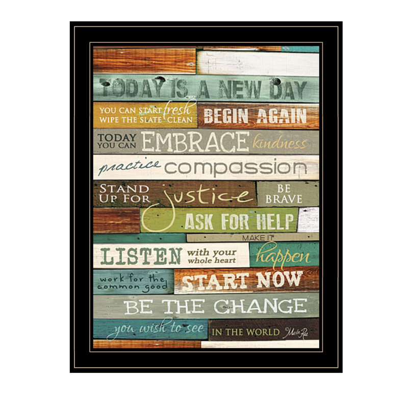 «Today Is a New Day», art mural encadré pour le salon et la maison par Marla Rae