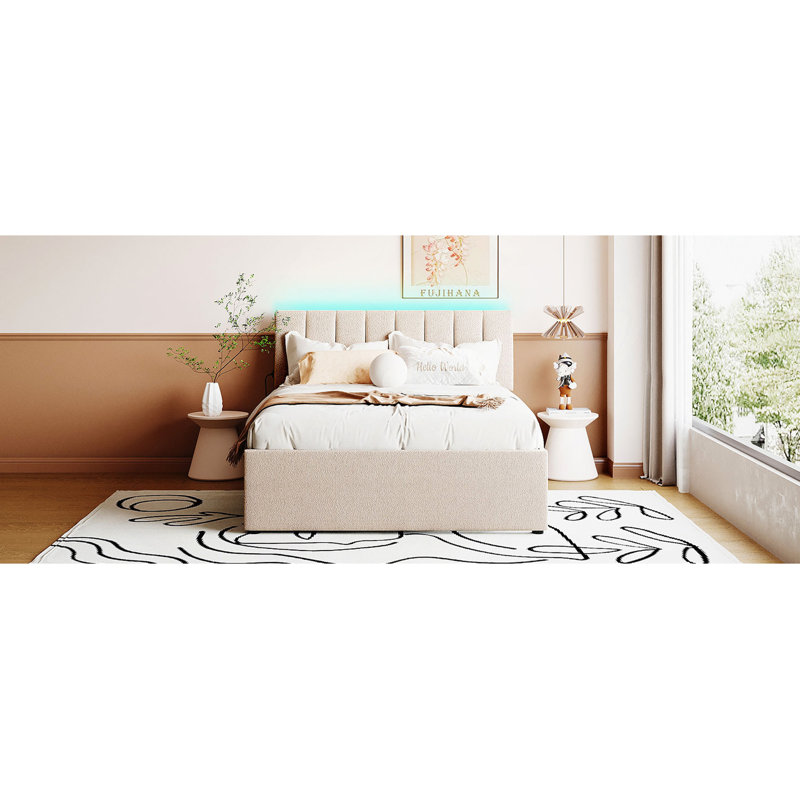 Lit plateforme tapissier Teddy