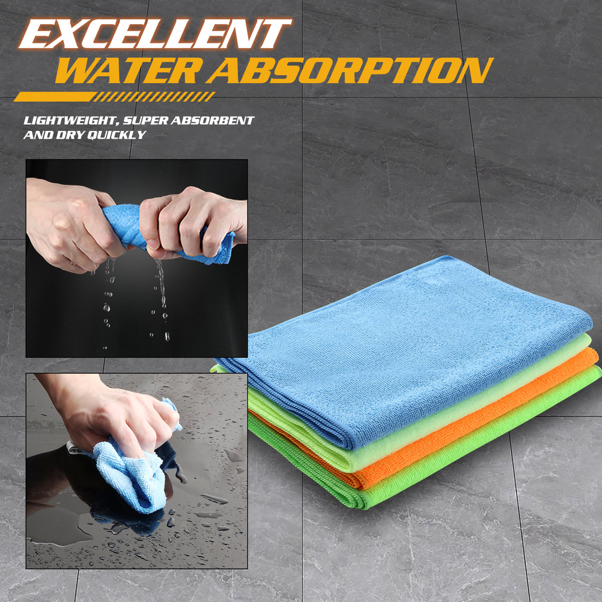 12"X16" Microfiber Cleaning Towels Pack Of 24 Multi-Surface Scratch-Free Cloths For Car Home Kitchen​​ (Set of 24)