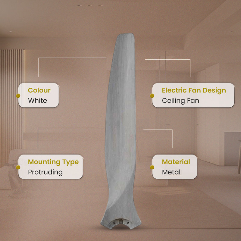 Élégance en mouvement: pales de ventilateur en bois sculpté blanc de 30 po Fanimation Spitfire (ensemble de 3)