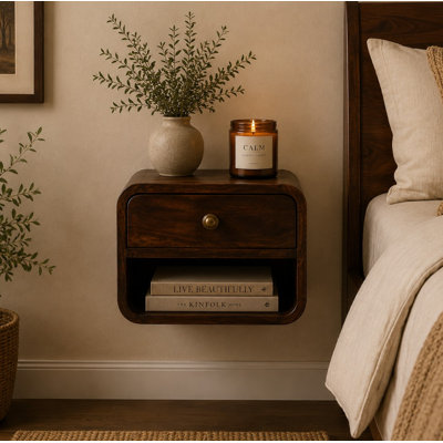 Nightstand 30cm W Solid Wood Bedside Table