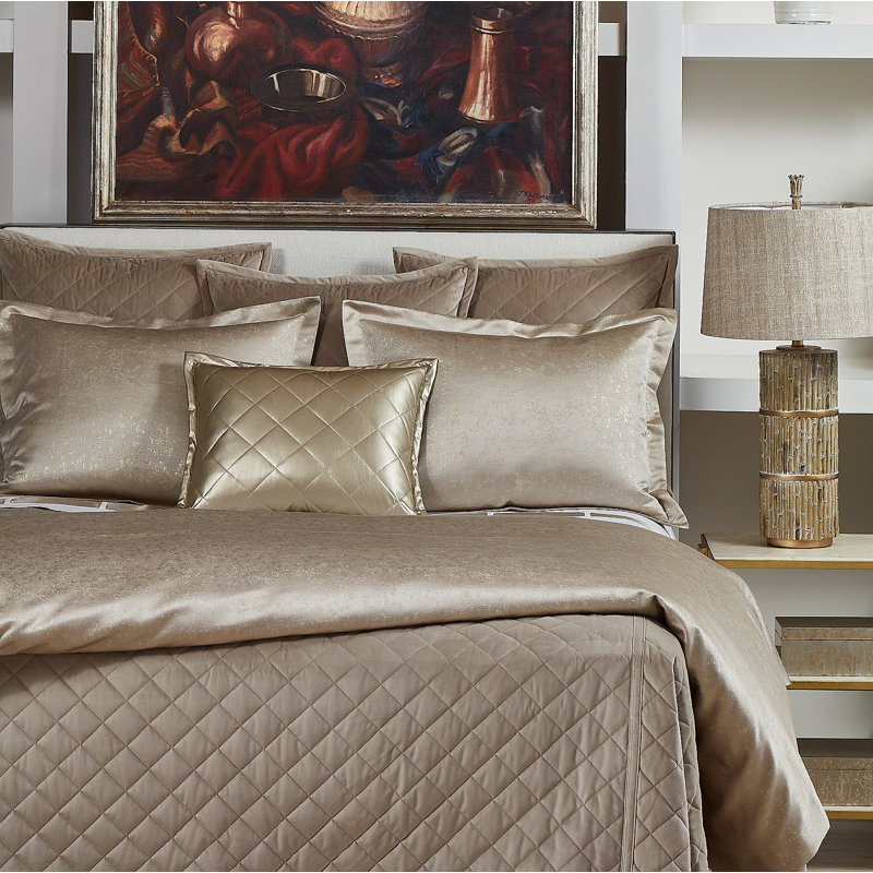 Aura Glam Polyester Floral Duvet Cover, Queen Duvet Cover + 2 Standard Shams