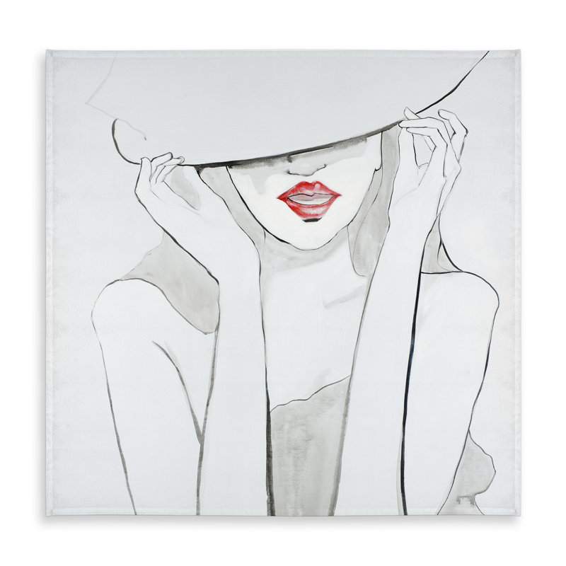 Woman with Big Hat Tablecloth - Figurative Beauty Decor
