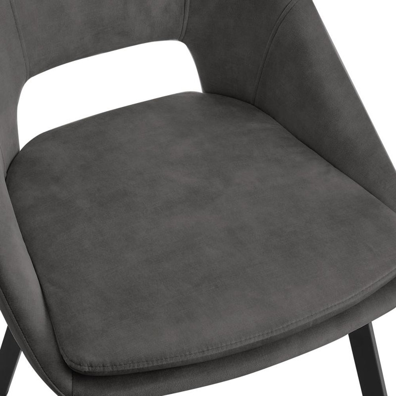 Ekalaka 48cm H Velvet Upholstered Upholstered Back Side Chair, Grey