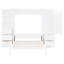 Grand lit blanc avec garde-robe organisé et tiroirs - Refonte de la chambre pour grand lit, choix de rangement intégrés-406762425