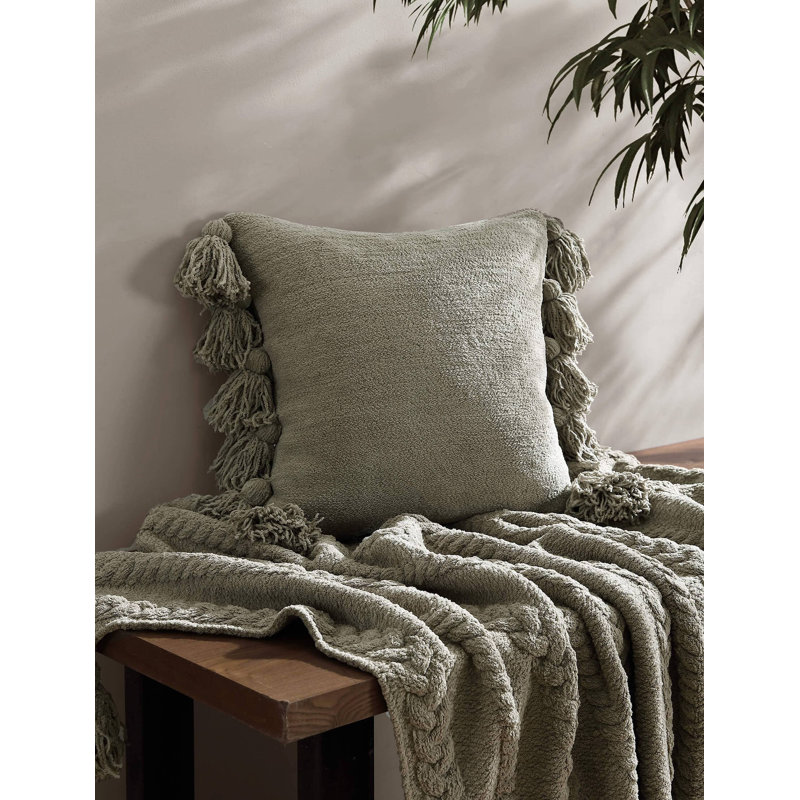 Pom Pom Square Pillow Cover & Insert, Boulder