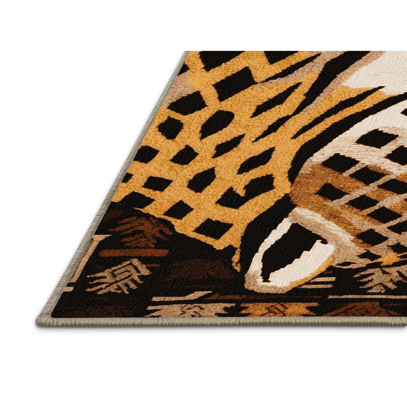 Washable Mexican Jaguar Big Cats Area Rug, Rectangle 3' x 5'