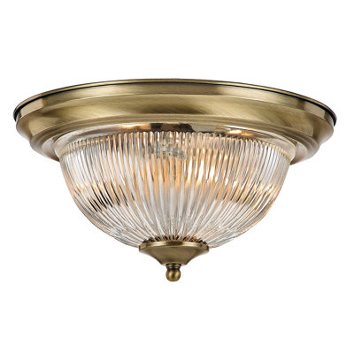 Leda Traditional IP44 Bathroom Ceiling Light With Stylish Glass Shade