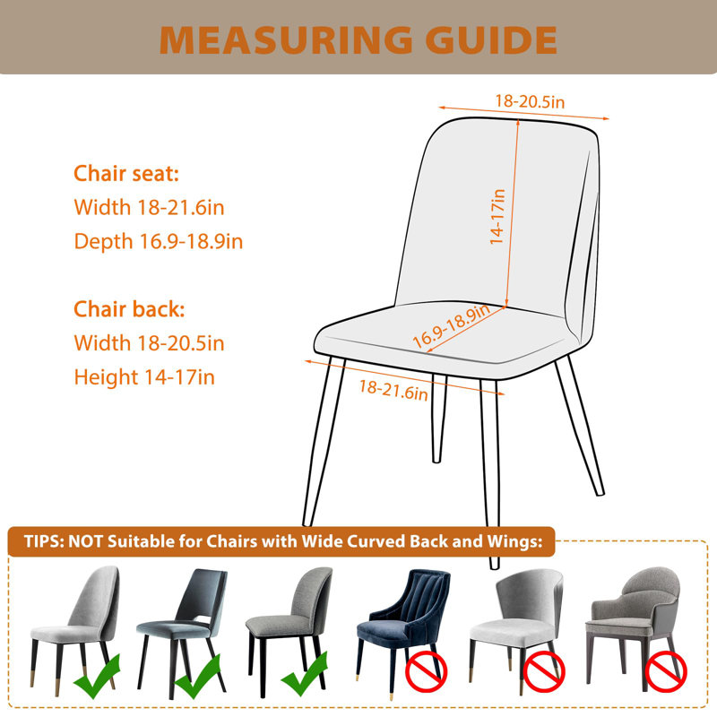 Ensemble de 4 housses de chaise à dossier courbé de style Mid-Century moderne (kaki)