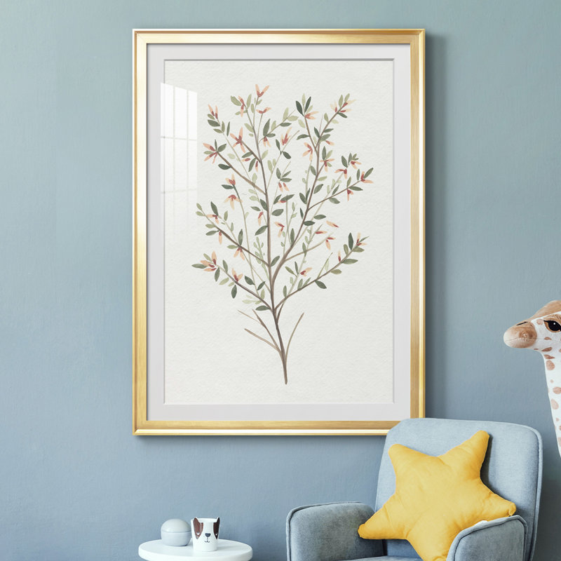 " Single Sprig III ", Gold, 42.5" H x 30.5" W x 1" D