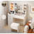 Kadraya Vanity Set with Adjustable LED Mirror, Charging Station & Storage Stool