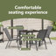  5 Piece Garden Dining Set - Grey PVC-coated polyester And Steel-203179859