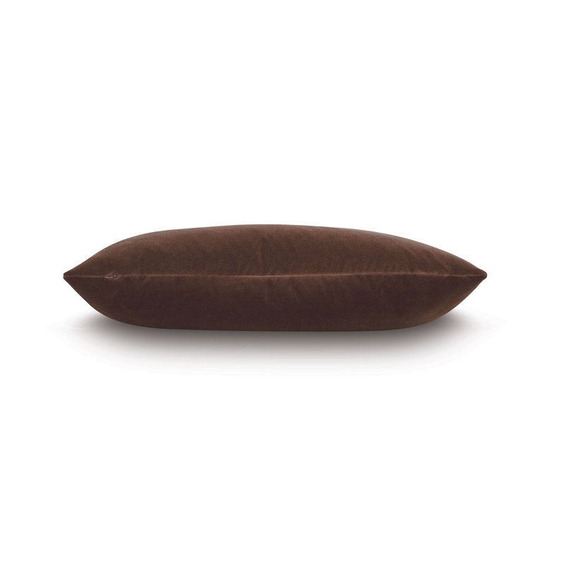 Uma Velvet Lumbar Pillow Cover & Insert, Dark Brown