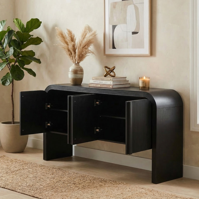Console de 63 po pour le vestibule, Noir, noir, noir, noir