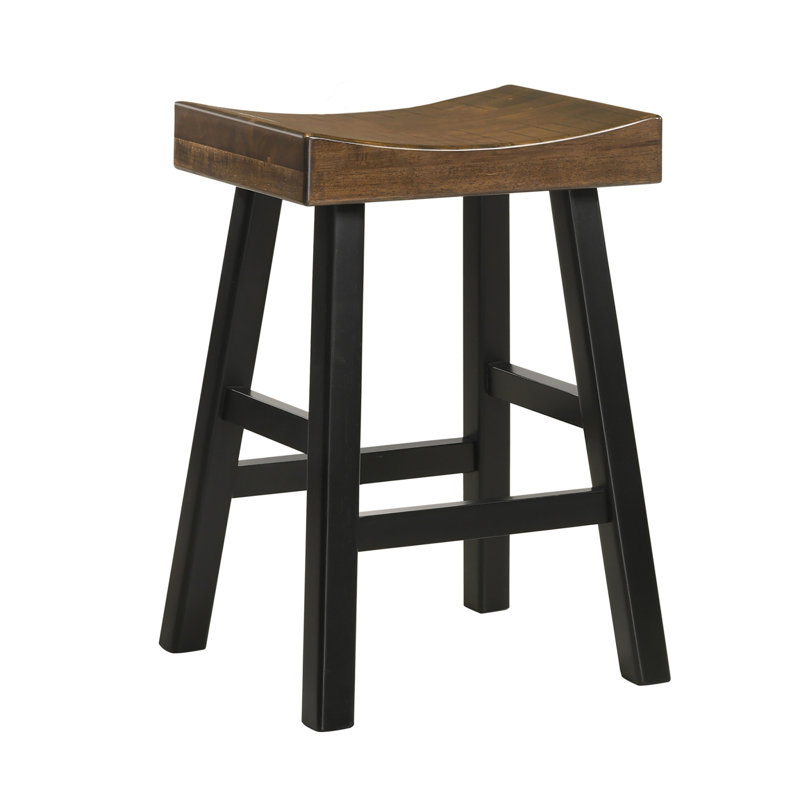 Tabouret de bar et de comptoir Caralina, Brun / noir, Tabouret de comptoir (siège d’une hauteur de 25