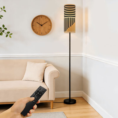 Floor Lamp  Minimal 20s geometric posters Dimmable Modern Standing Lamp with Remote Control Footswitch Bulb Lampshade Tall Pole Corner Lamp for Living Room Bedroom Office