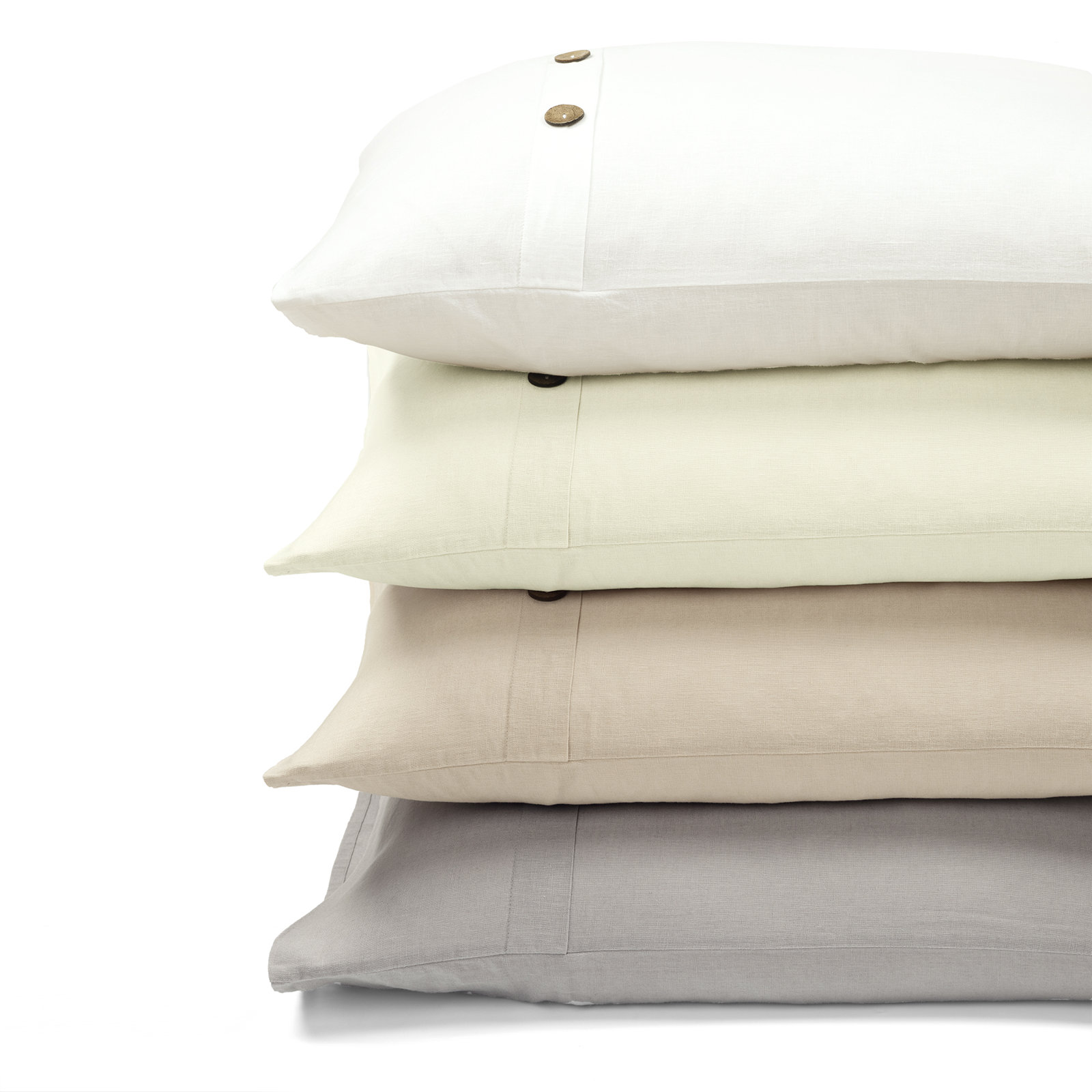 Yeni Linen Duvet Cover Set, Full/Queen Duvet Cover + 2 Standard Shams, Ivory