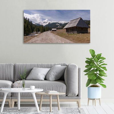 House In Mountains - Wrapped Canvas Print
