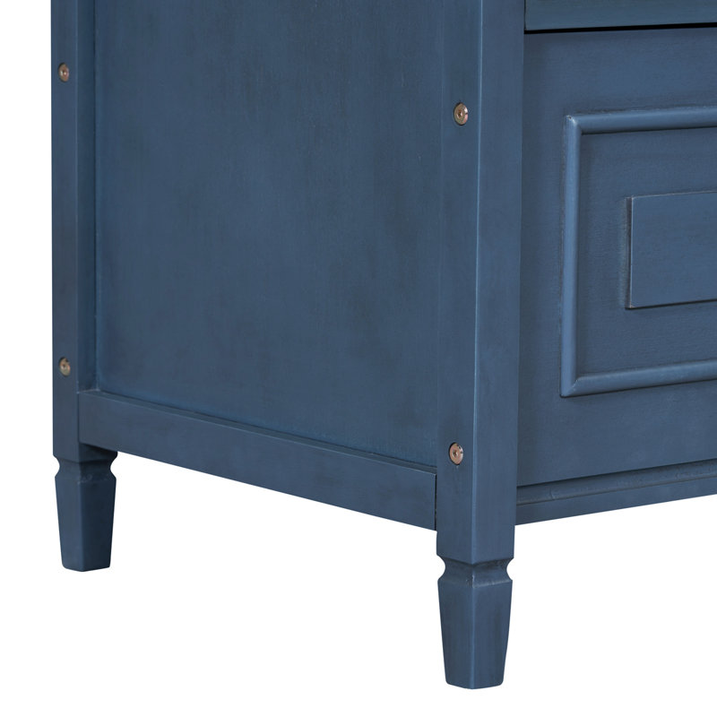 42" Wide Shoe Storage Bench with Cushion Entryway Bench Flip Top Storage Bench, Navy