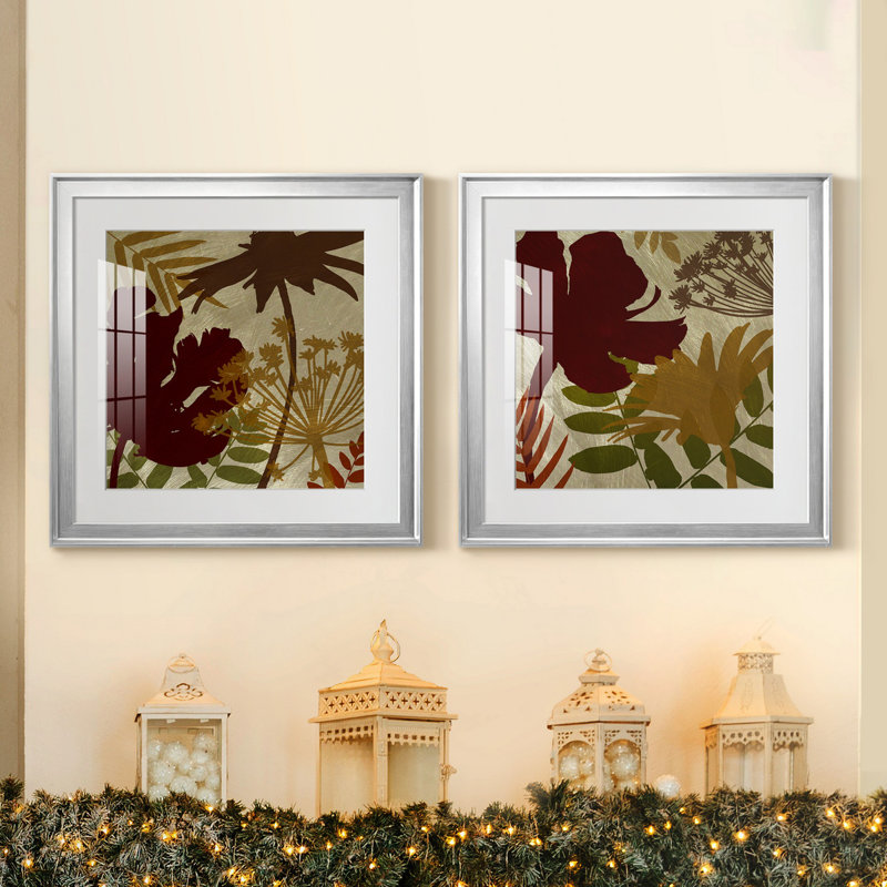 Spice Shimmering Light III - ensemble de 2 reproductions d'art encadrées, H 22,5 po x l 45 po x P 1,5 po, Blanc