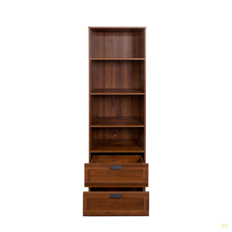 Bibliothèque avec tiroirs, hauteur 70,87 po, 4 tablettes, moderne, bureau à domicile, salon, bureau