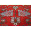 Tapis indien traditionnel fait à la main rouge 9 x 12