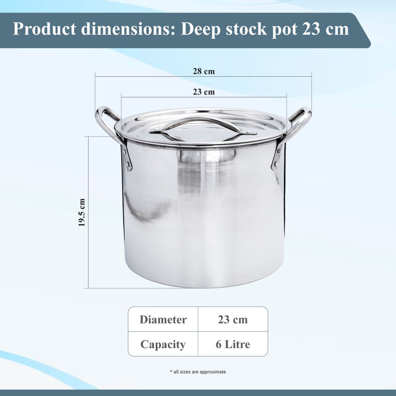 Buckingham Stainless Steel Stock Pot with Lid , 6 Liters