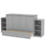 Grand lit escamotable avec tiroirs et tablettes de rangement spacieux. Idéal pour les chambres d'amis ou les chambres compactes. Gris clair-2138700499-2145193774