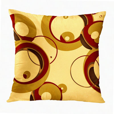 Bubble Burst Decorative Pillow Cover - Colorful Circle Design - Modern Tan Circles - Home Decor Square Pillowcase - Vibrant Bubbles Pattern