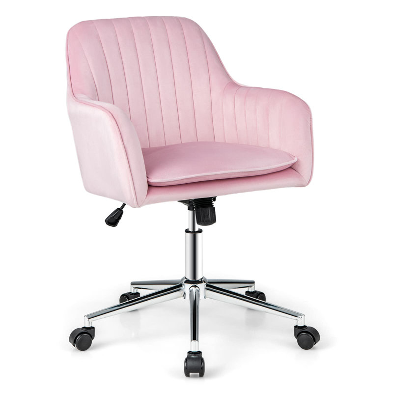 Fairmont Park Agrima Velvet Office Chair, Pink