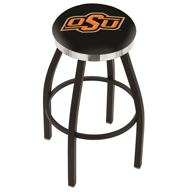 NCAA Swivel 25" Counter Stool, Chrome, Oklahoma State University