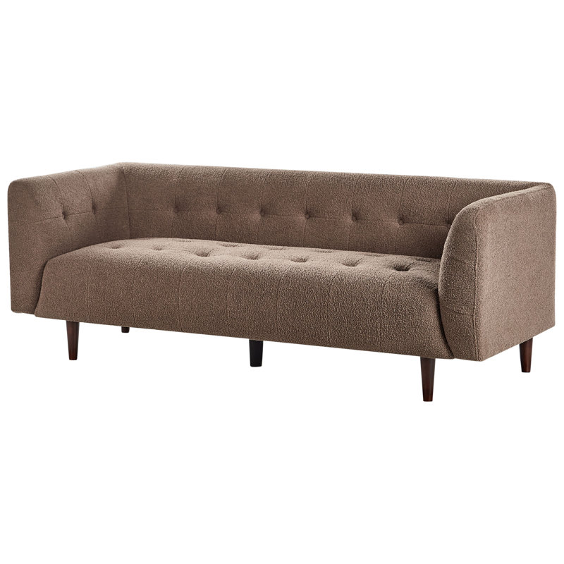 3 Seater Fabric Sofa BYSKE, Brown Boucle