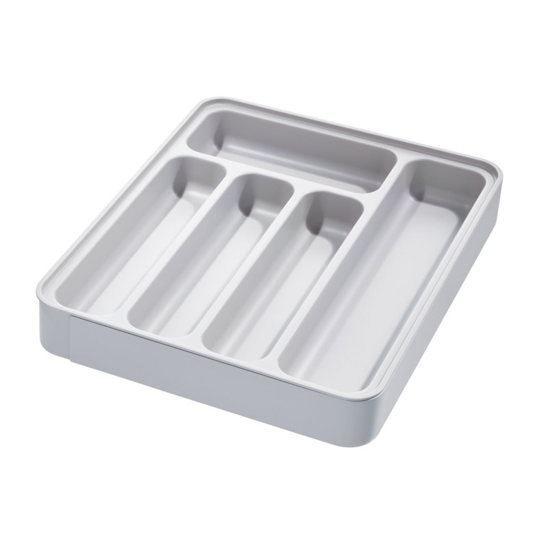 iDesign Eco BPA-Free Recycled Plastic Expandable Flatware and Cutlery Tray, Flint