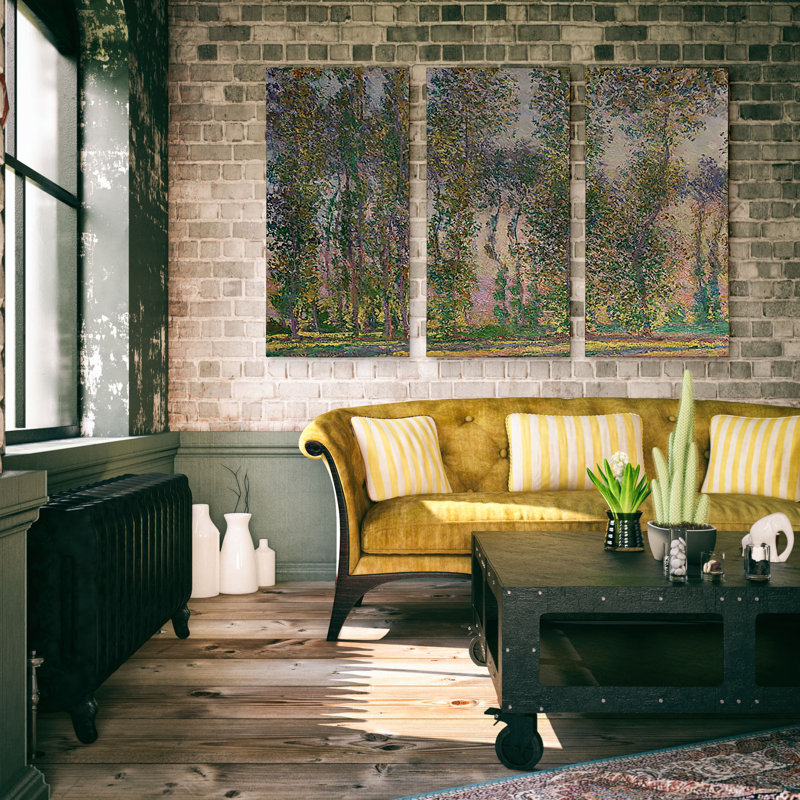 A Premium «Poplars at Giverny», peinture de plusieurs images sur toile, H 40 po x l 60 po x P 1,5 po