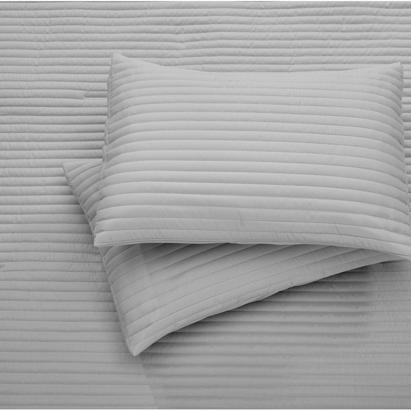 Ensemble d'édredon en polyester Felicia, Édredon pour très grand lit + 2 très grandes ta, Gris