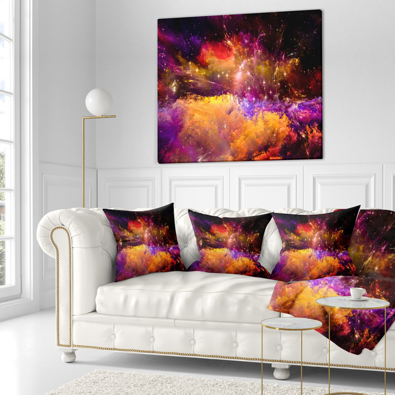 Coussin décoratif en rafales d’univers Abstract, 16 po x 1 po, Coussin décoratif