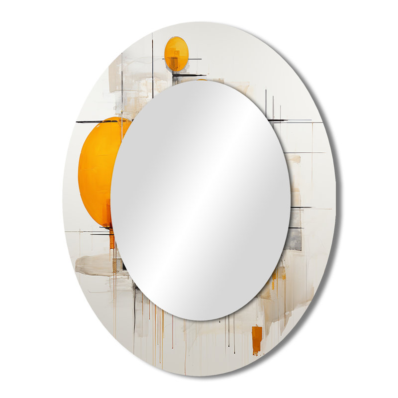 Poetry Of Possiblities Vintage Watercolor II - Gold Oval Wall Mirror Decor, 43" x 33"