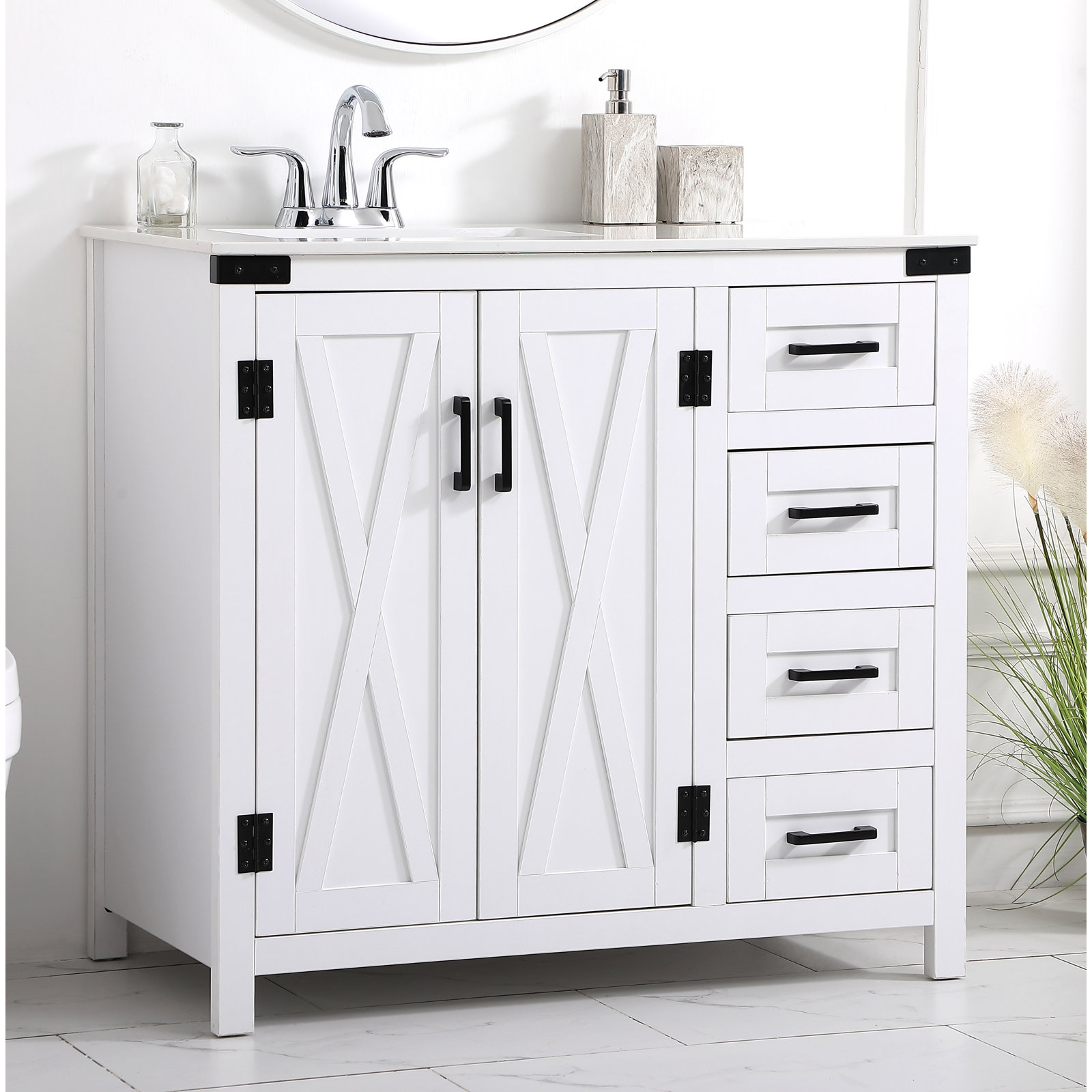 Slayton 36'' Single Bathroom Vanity, White