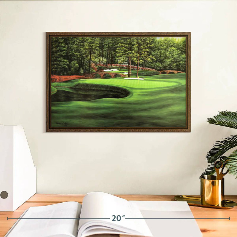 Augusta National 11th Hole I, 13" X 9", Floating Frame Walnut