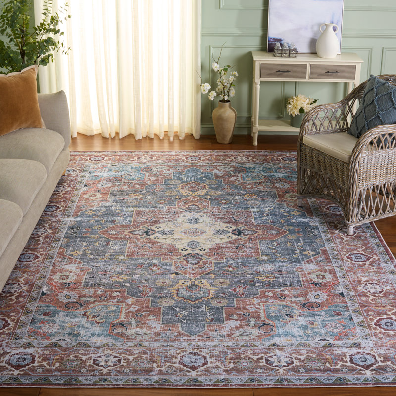 Tapis rouge / bleu Arizona 126, Rectangle 6 pi x 9 pi