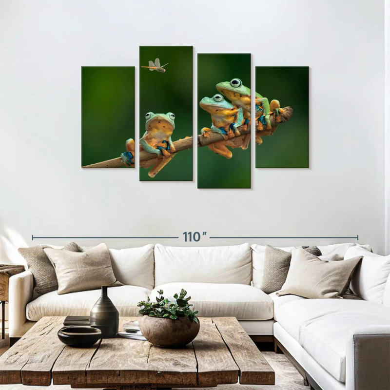 Grenouilles affamées Brampt, H 48 po x l 75 po