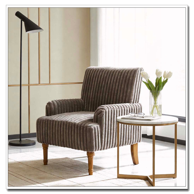 Chaise d'appoint moderne en velours côtelé, Café noir