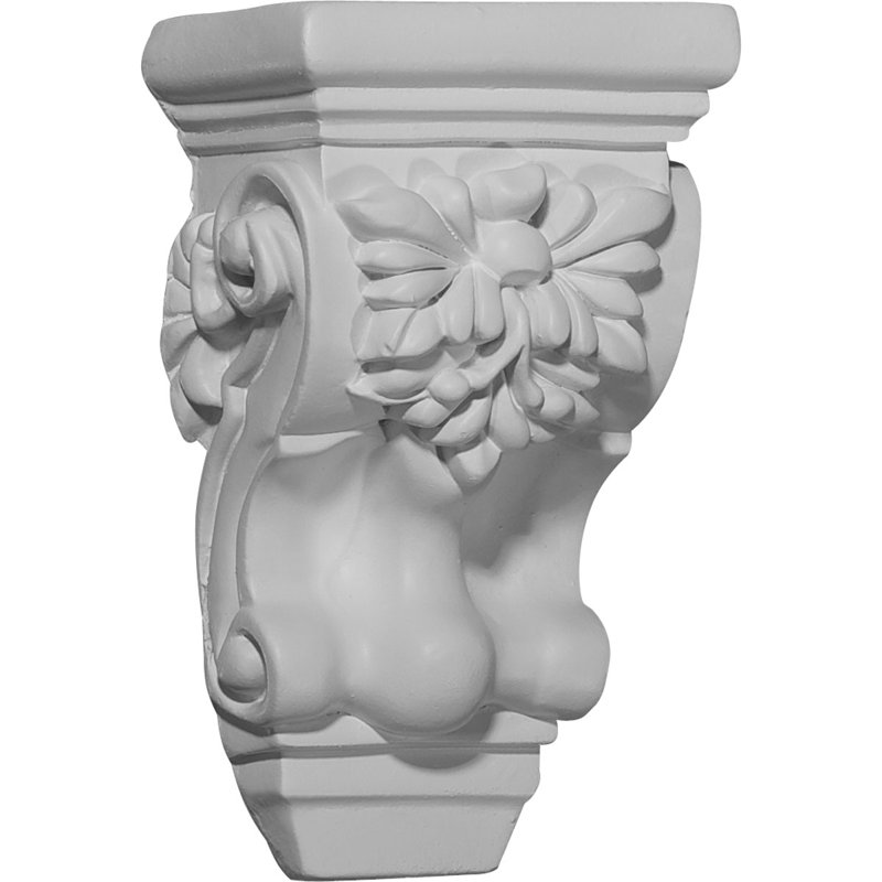 Corbeau à volutes Endurathane, l 3 7/8 po x P 1 1/4 po x H 5 1/4 po, apprêté en usine (paquet de 2)