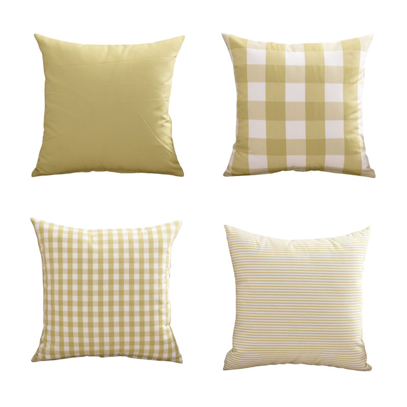 Housses de coussin en tissu écossais 18 po x 18 po, Tissu écossais vert clair